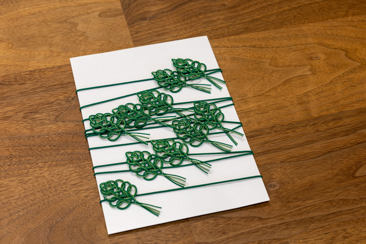 10 Mizuhiki ornaments with rubber bands
