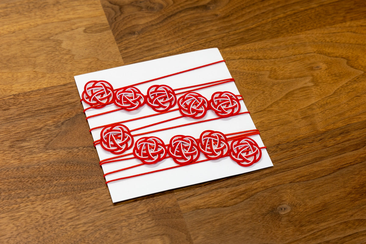10 Mizuhiki ornaments with rubber bands