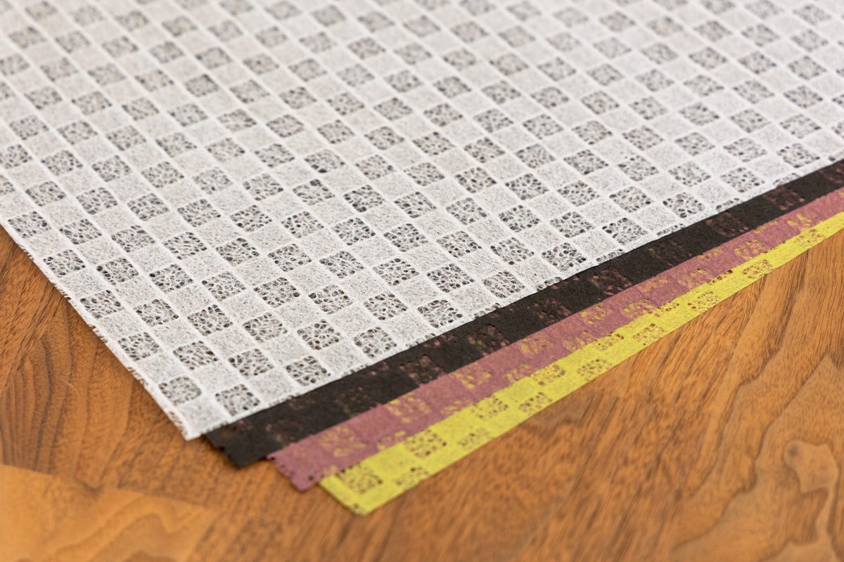 Lace-like thin paper, flat paper / Ichimatsu Rakusui (checkered pattern) 1 sheet