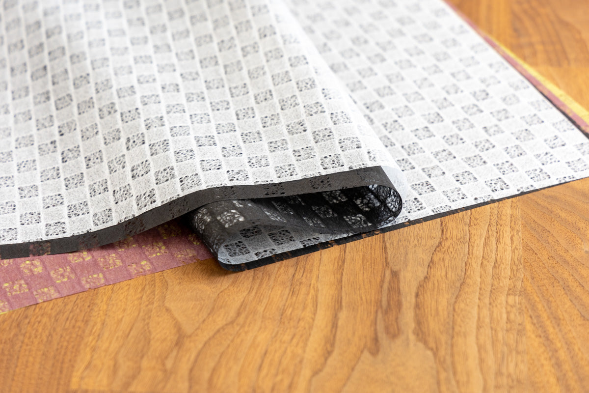 Lace-like thin paper, flat paper / Ichimatsu Rakusui (checkered pattern) 1 sheet