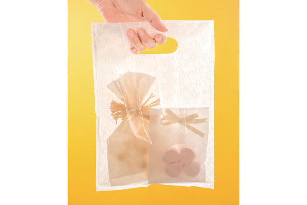 片面透明手提げ袋/麻の葉