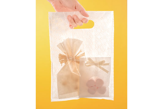 片面透明手提げ袋/麻の葉