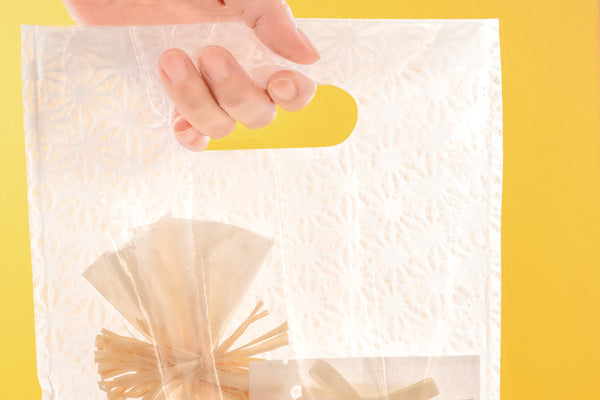 片面透明手提げ袋/麻の葉